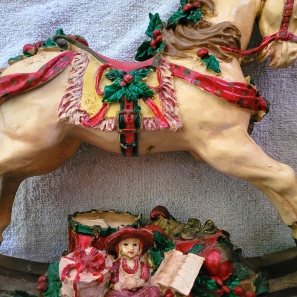 1991 GINY Vintage The Christmas Collection Musical Rocking Horse - Picture 4 of 10
